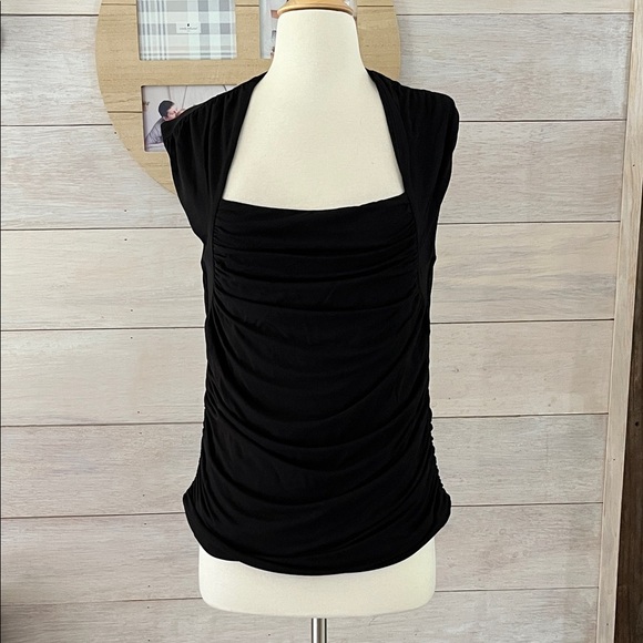 LOFT Tops - LOFT Black Ruched Women's Blouse L